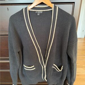 J. Crew Black Sweater with Tan Accents